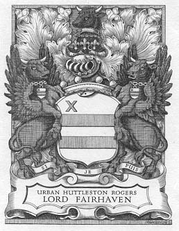 Lord Fairhaven's armorial bookplate by Badeley